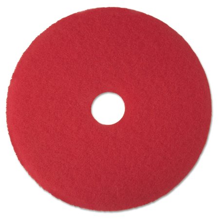 3M Low-Speed Buffer Floor Pads, 14" Diameter, Red, PK5, 5PK 5100